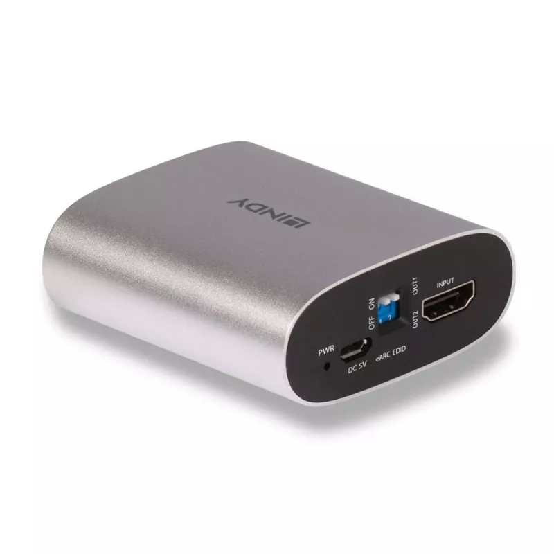 Extrator Lindy 4K60 HDMI eARC, Micro-USB B, 65 mm, 70 mm, 27 mm, 83 g, 0 - 40 °C