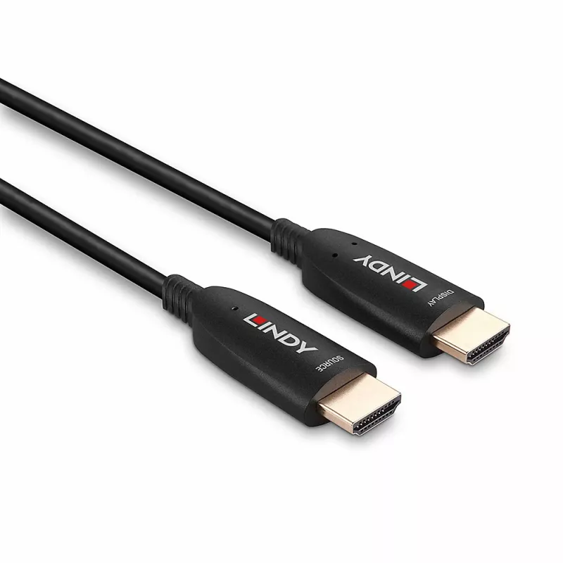 Cabo Lindy HDMI 8K60 híbrido de fibra ótica 70 m, 70 m, HDMI Type-A (Standard), HDMI Type-A (Standard), 48 Gbit/s, preto