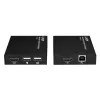 Extensor Lindy HDMI, KVM e IR over IP, transmissor e recetor, com fios, 150 m, Cat5e, Cat6, preto, metal