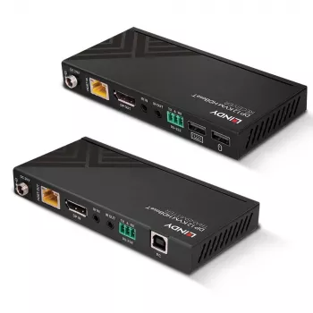 Extensor KVM Lindy Cat.6 DisplayPort 1.2, USB, IR e RS-232 HDBaseT 150 m