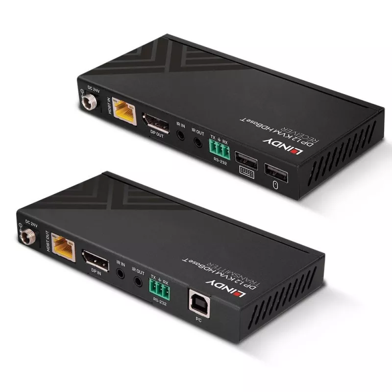 Extensor KVM Lindy Cat.6 DisplayPort 1.2, USB, IR e RS-232 HDBaseT 150 m