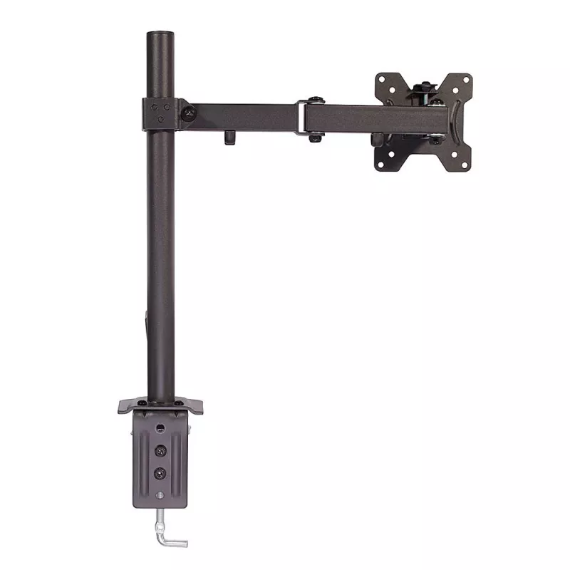 Suporte Lindy para monitor individual com mastro e fixação de mesa, fixação, 8 kg, 43,2 cm (17 polegadas), 71,1 cm (28 polegadas), 100 x 100 mm, preto