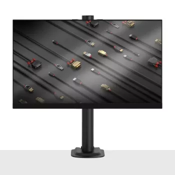 Suporte Lindy Stubby fixo para monitor, 8 kg, 33 cm (13 polegadas), 81,3 cm (32 polegadas), 75 x 75 mm, 100 x 100 mm, preto