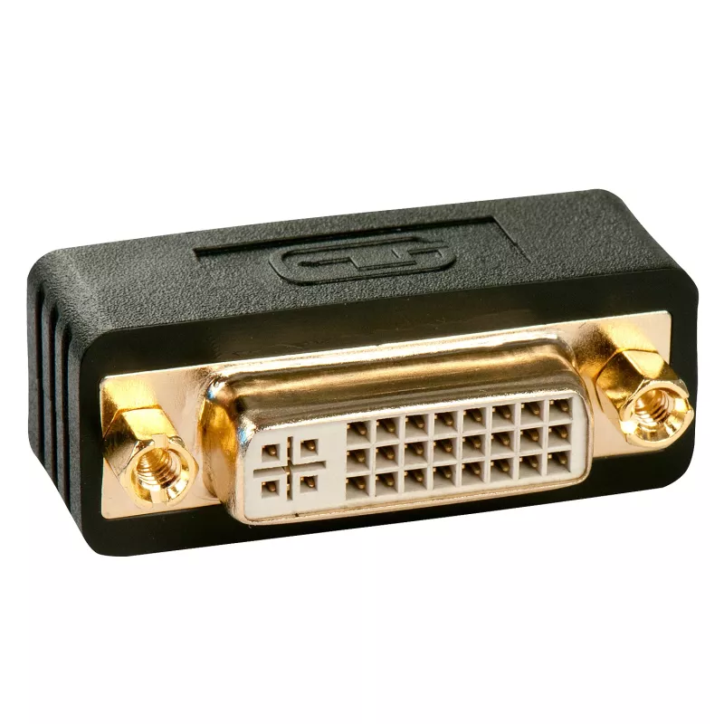 Adaptador Lindy Premium DVI-D, ficha para conector fêmea, DVI-I, DVI-D, preto