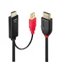 Cabo Lindy HDMI para DisplayPort 0,5 m, 0,5 m, DisplayPort, HDMI + USB, ficha, conector fêmea, dourado