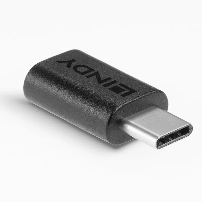 Adaptador Lindy USB 3.2 Type-C para C, USB 3.2 Type-C, USB 3.2 Type-C, preto