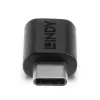 Adaptador Lindy USB 3.2 Type-C para C, USB 3.2 Type-C, USB 3.2 Type-C, preto