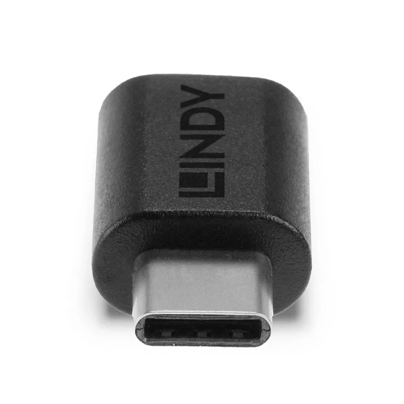 Adaptador Lindy USB 3.2 Type-C para C, USB 3.2 Type-C, USB 3.2 Type-C, preto
