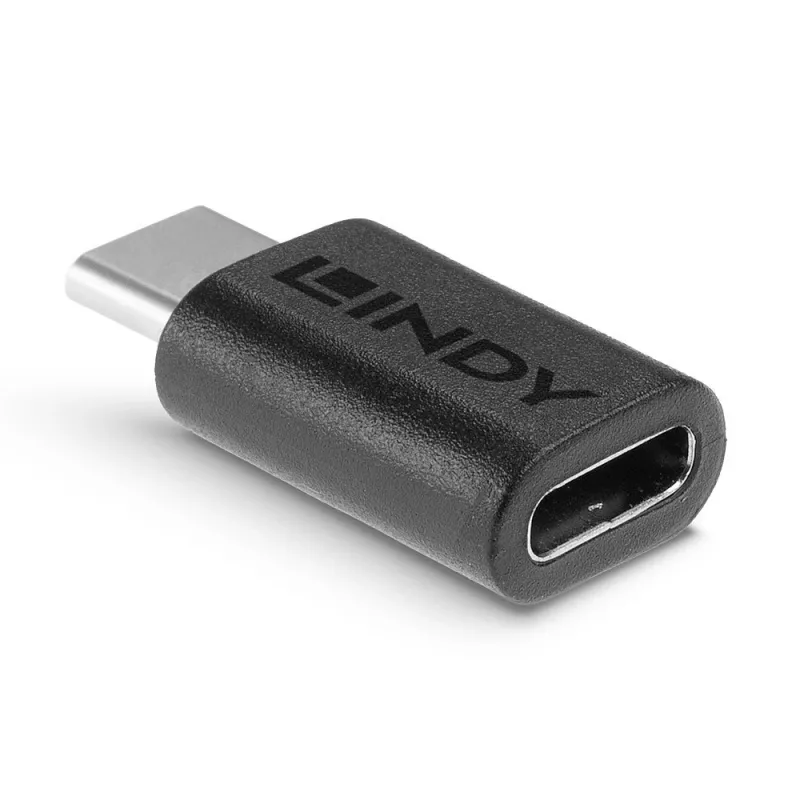 Adaptador Lindy USB 3.2 Type-C para C, USB 3.2 Type-C, USB 3.2 Type-C, preto