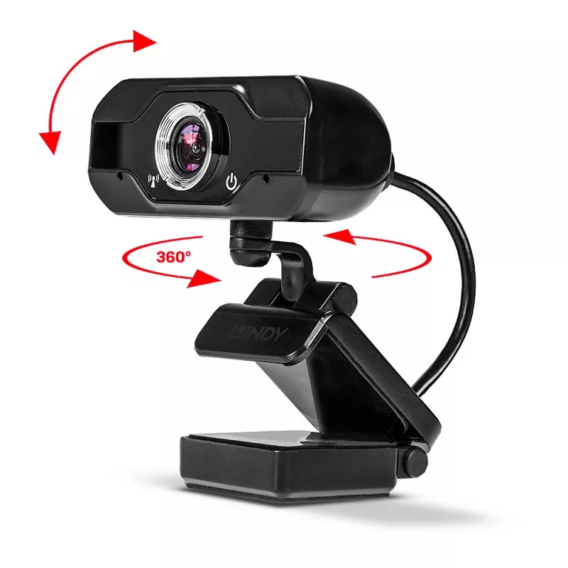Webcam Lindy Full HD 1080p com microfone, 1920 x 1080 píxeis, Full HD, 30 fps, manual, automático, 110°