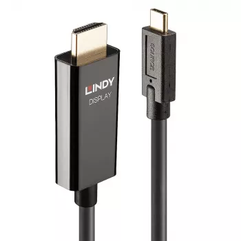 Cabo adaptador Lindy USB Type-C para HDMI 4K60 com HDR, 10 m, USB Type-C, HDMI Type A (Standard), macho, macho, reto