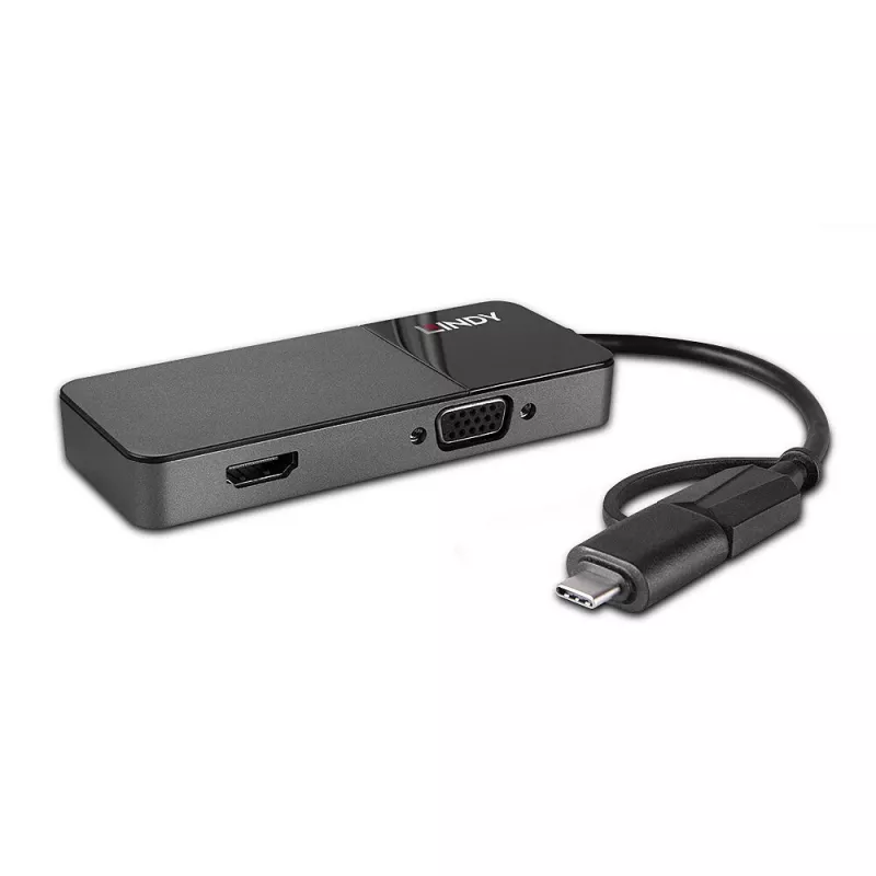 Docking station para portátil/replicador de portas USB Lindy 43354 USB 3.2 Gen 1 (3.1 Gen 1) Type-A + Type-C preto