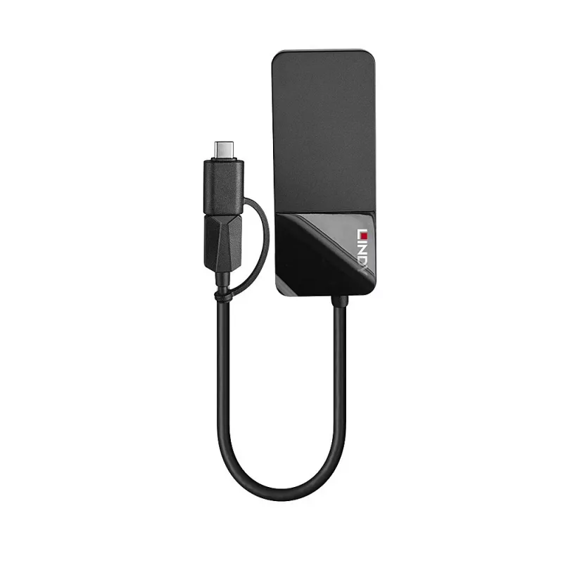Docking station para portátil/replicador de portas USB Lindy 43354 USB 3.2 Gen 1 (3.1 Gen 1) Type-A + Type-C preto