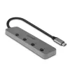 Hub Lindy 4 portas USB 3.2 Type-C com interruptores on/off
