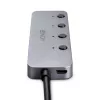 Hub Lindy 4 portas USB 3.2 Type-C com interruptores on/off
