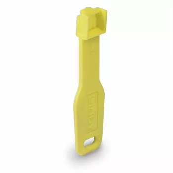 Bloqueadores de porta Lindy RJ45 amarelos, 10x + 1 chave, bloqueador de porta + chave, RJ-45, amarelo, acrilonitrilo-butadieno-estireno (ABS), 10 unid., saco de plástico