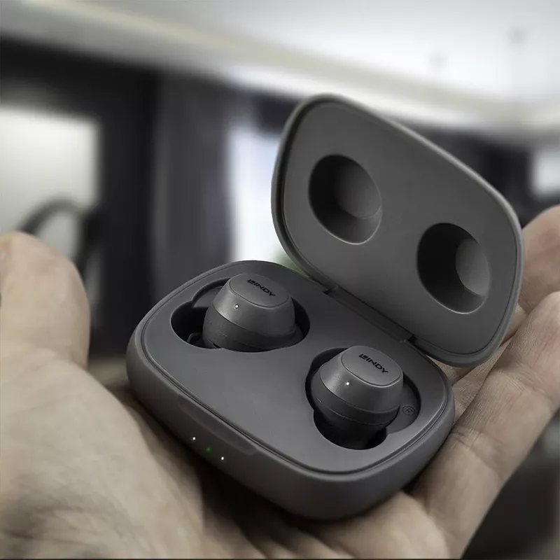 Lindy LE400W Headset sem fios in-ear música/dia a dia USB Type-C Bluetooth cinzento