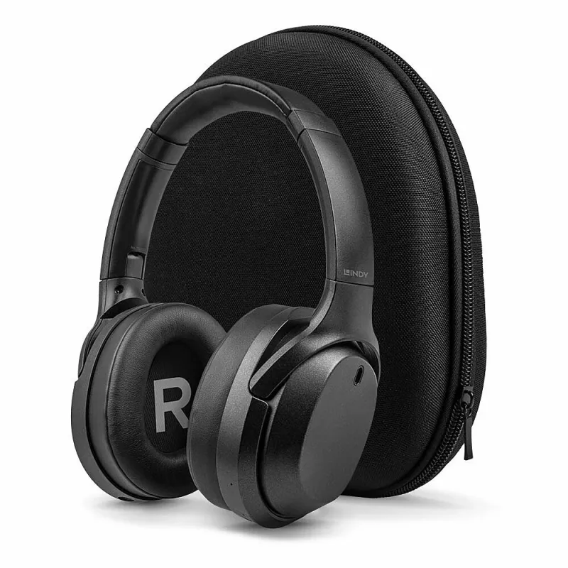 Lindy LH700XW Headset com fios e sem fios arco de cabeça música Micro-USB Bluetooth preto