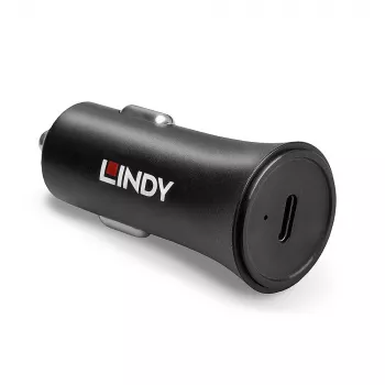 Lindy carregador de automóvel USB Type-C PD de porta única, 27 W, automóvel, isqueiro, 12 V, 3 A, preto
