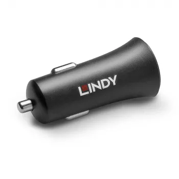 Lindy carregador de automóvel USB Type-C PD de porta única, 27 W, automóvel, isqueiro, 12 V, 3 A, preto