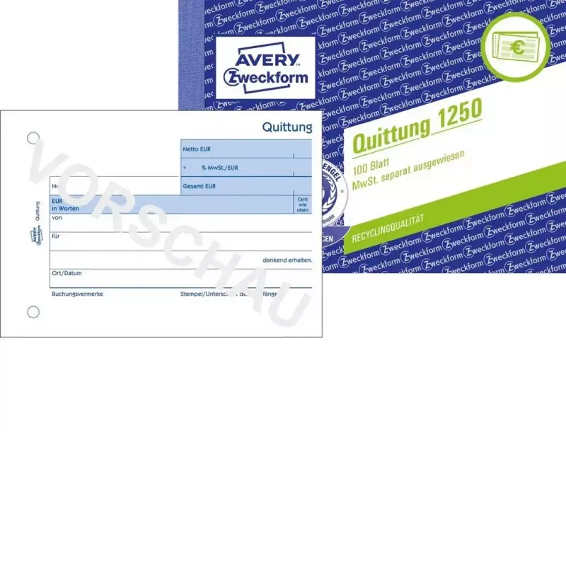Formulário/livro de contabilidade A6 Avery 1250
