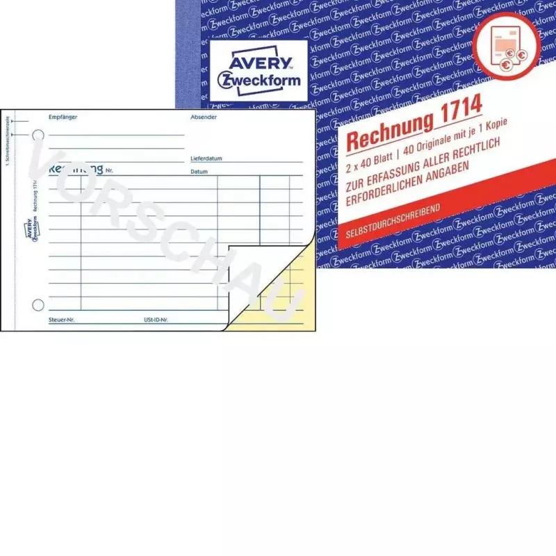 Formulário/livro de contabilidade AVERY 1714 A6 40 páginas