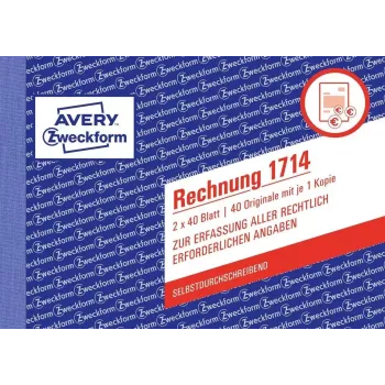 Formulário/livro de contabilidade AVERY 1714 A6 40 páginas