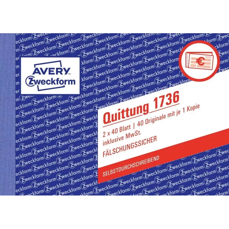 Livro de formulários de liquidação A6 Avery 1736-5
