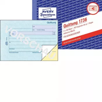 Livro de formulários de liquidação A6 Avery 1736-5