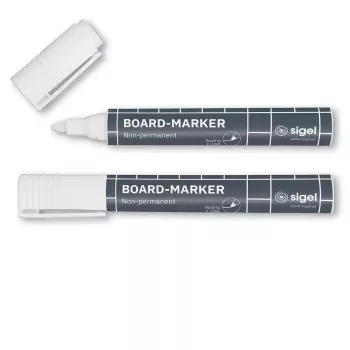 Marcador Sigel BA715 2 unidades ponta fina/redonda branco