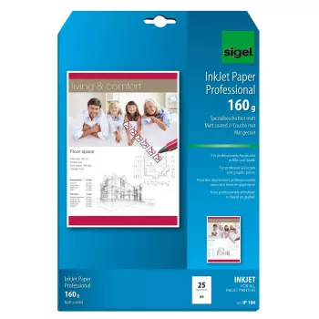 Papel para impressora A4 Sigel IP186 mate 25 folhas branco