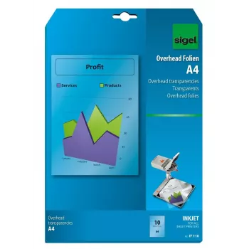 Película de impressão jato de tinta Sigel IF110 A4 transparente 10 folhas