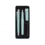 Conjunto de caneta de esferográfica e caneta de tinta Faber-Castell Poly Ball preto azul-claro 3 unidades