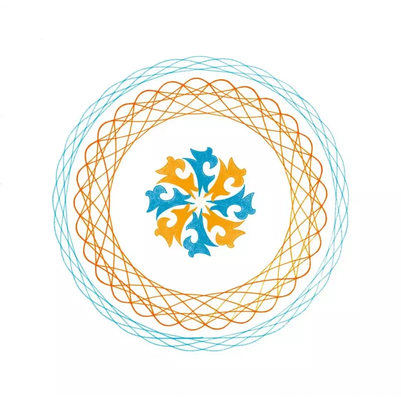 Spirograph Infantil Ravensburger 297740 com Estêncil e 2 Canetas, Multicolor, para Crianças a partir dos 6 Anos