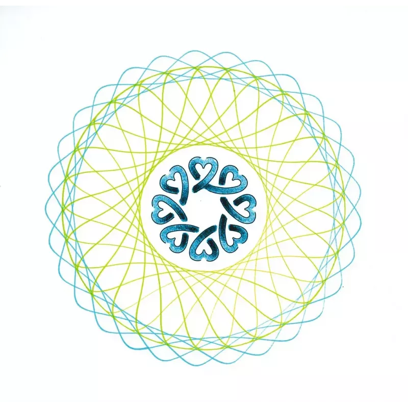 Spirograph Infantil Ravensburger 297740 com Estêncil e 2 Canetas, Multicolor, para Crianças a partir dos 6 Anos