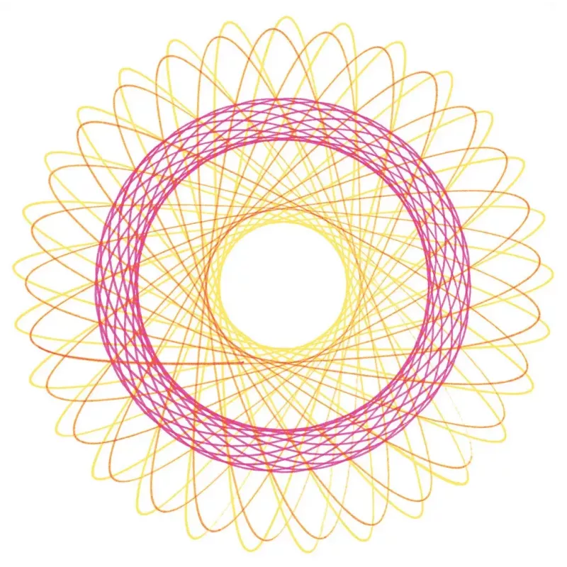 Spirograph Infantil Ravensburger 297740 com Estêncil e 2 Canetas, Multicolor, para Crianças a partir dos 6 Anos