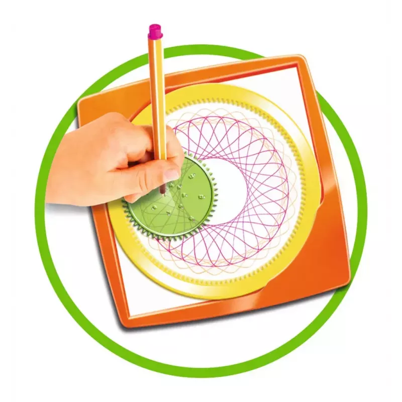 Spirograph Infantil Ravensburger 297740 com Estêncil e 2 Canetas, Multicolor, para Crianças a partir dos 6 Anos
