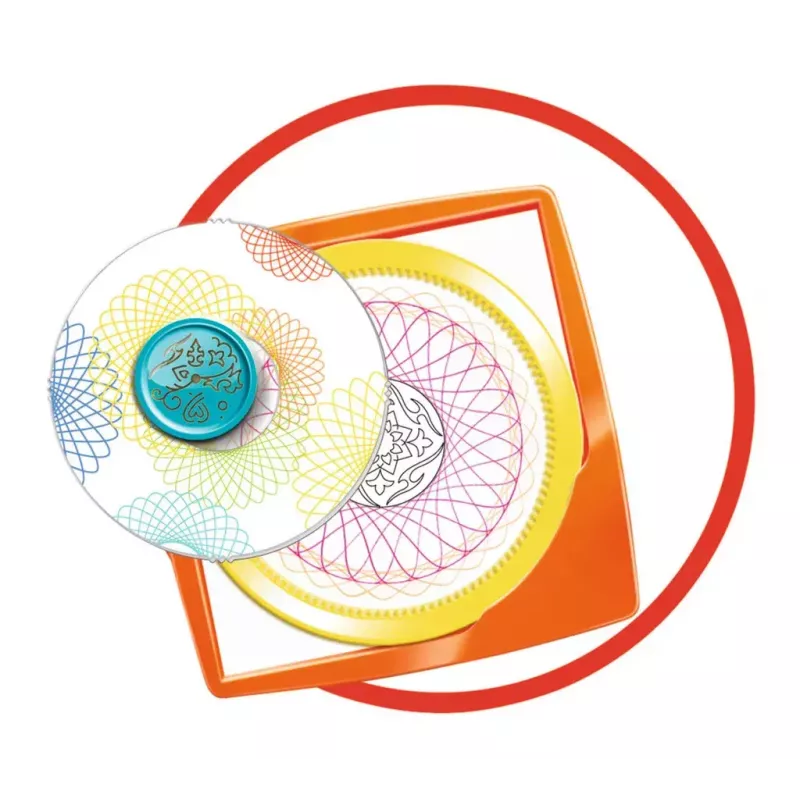 Spirograph Infantil Ravensburger 297740 com Estêncil e 2 Canetas, Multicolor, para Crianças a partir dos 6 Anos