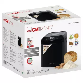 Máquina de fazer pão CLATRONIC BBA 3774 550W – forma de 3 L, até 1,5 kg de pão, 12 programas, temporizador LCD