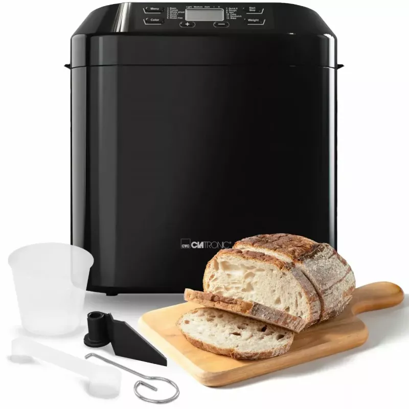 Máquina de fazer pão CLATRONIC BBA 3774 550W – forma de 3 L, até 1,5 kg de pão, 12 programas, temporizador LCD