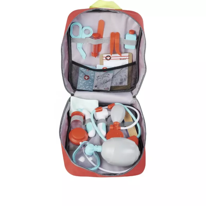 Conjunto de brincar de mochila de médico de urgência Simba-Dickie – conjunto de médico de role-play para crianças