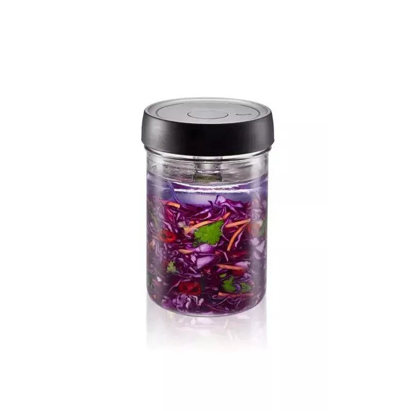 Recipiente de fermentação 1 L GEFU NATIVO G-15810, recipiente de vidro com tampa de fermentação para conservar e para fermentação láctica