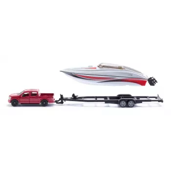 Siku Ford F150 com barco a motor kit de modelo de automóvel pré-montado 1:50