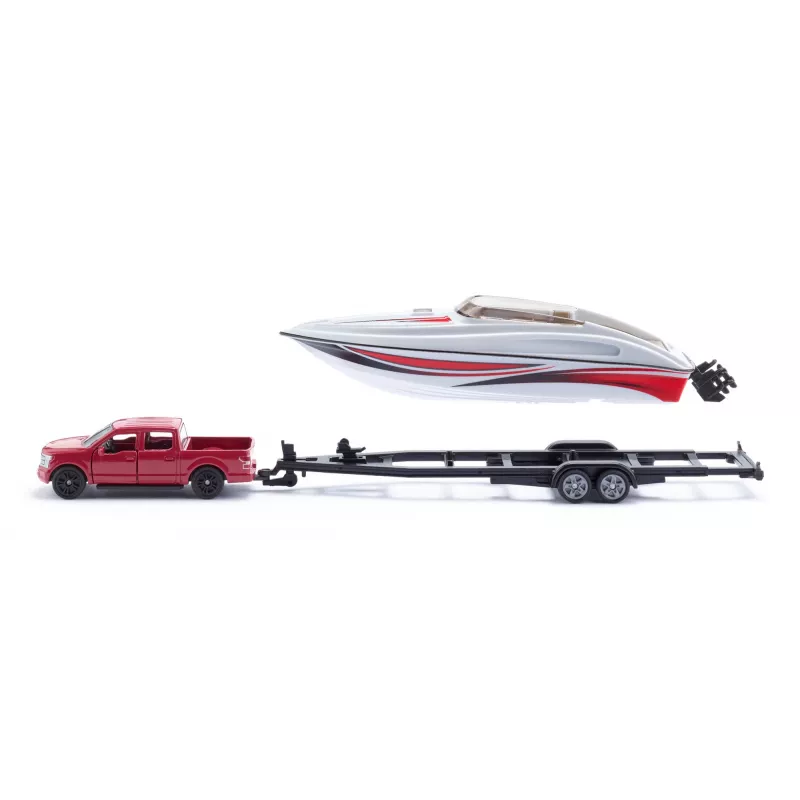 Siku Ford F150 com barco a motor kit de modelo de automóvel pré-montado 1:50