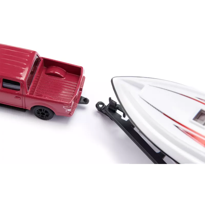 Siku Ford F150 com barco a motor kit de modelo de automóvel pré-montado 1:50