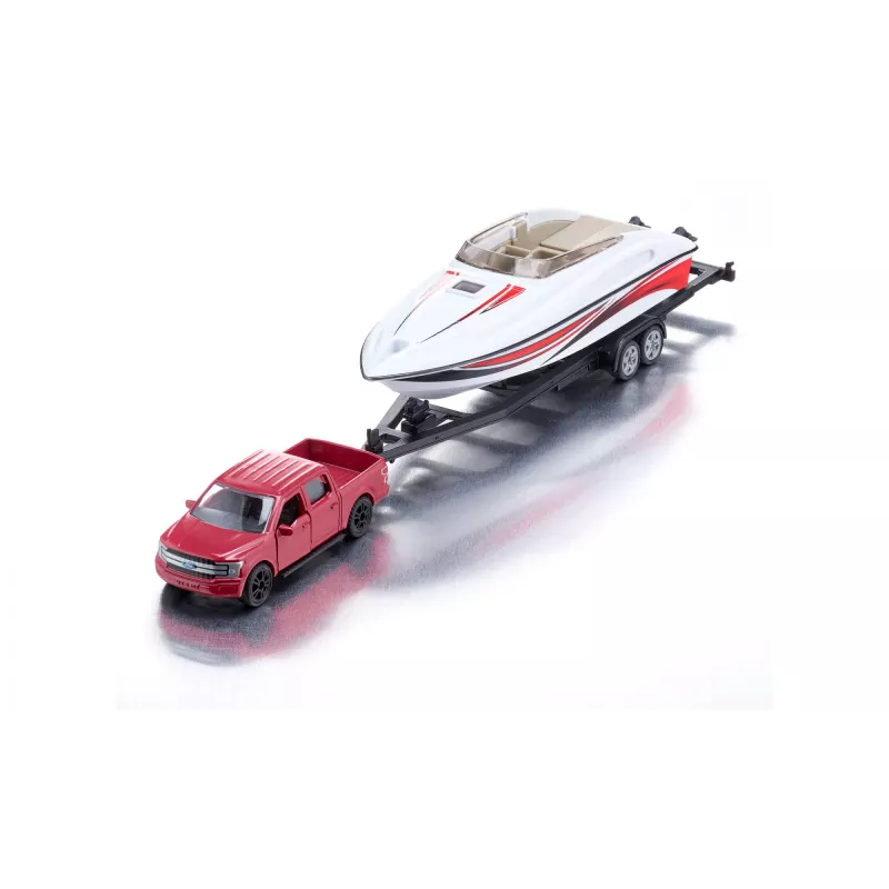 Siku Ford F150 com barco a motor kit de modelo de automóvel pré-montado 1:50