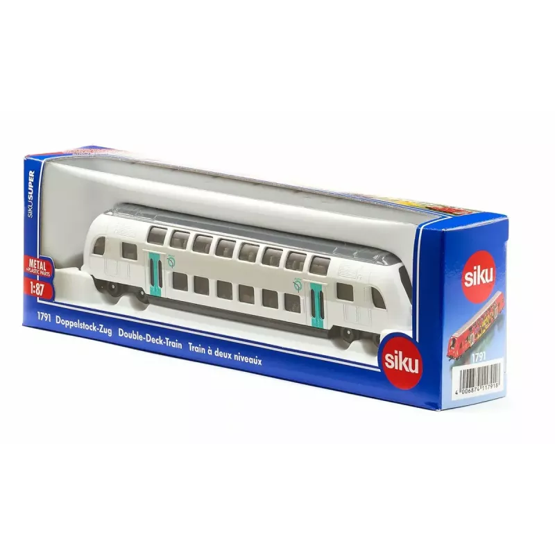 Comboio Siku RATP comboio de dois pisos metal plástico preto azul cinzento