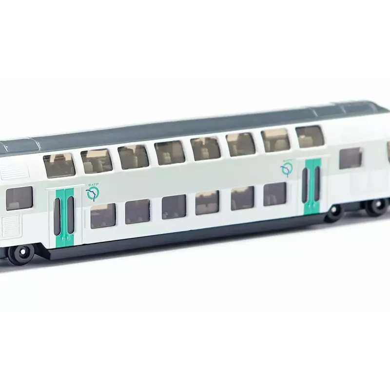 Comboio Siku RATP comboio de dois pisos metal plástico preto azul cinzento