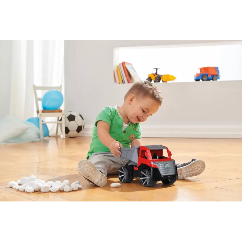 Camião basculante Lena TRUXX 29cm borracha aço cinzento vermelho