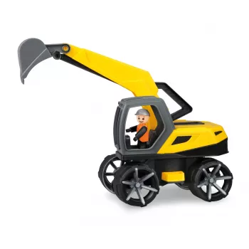 Escavadora de brincar Lena TRUXX SM04531, idade recomendada 2+, cinzento e amarelo